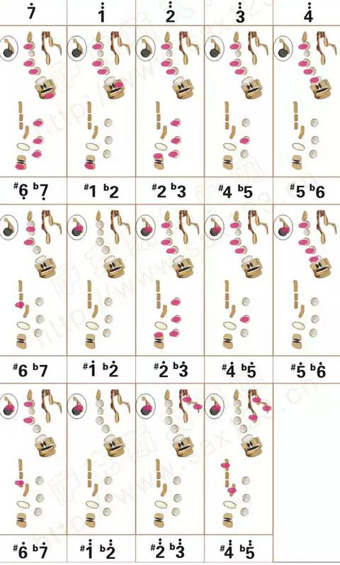 高音薩克斯降b調(diào)指法2 高音薩克斯降b調(diào)指法2